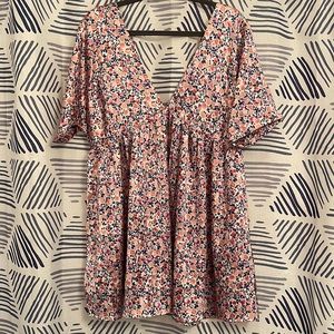 LULUS Express Yourself Blush Pink Floral Dress